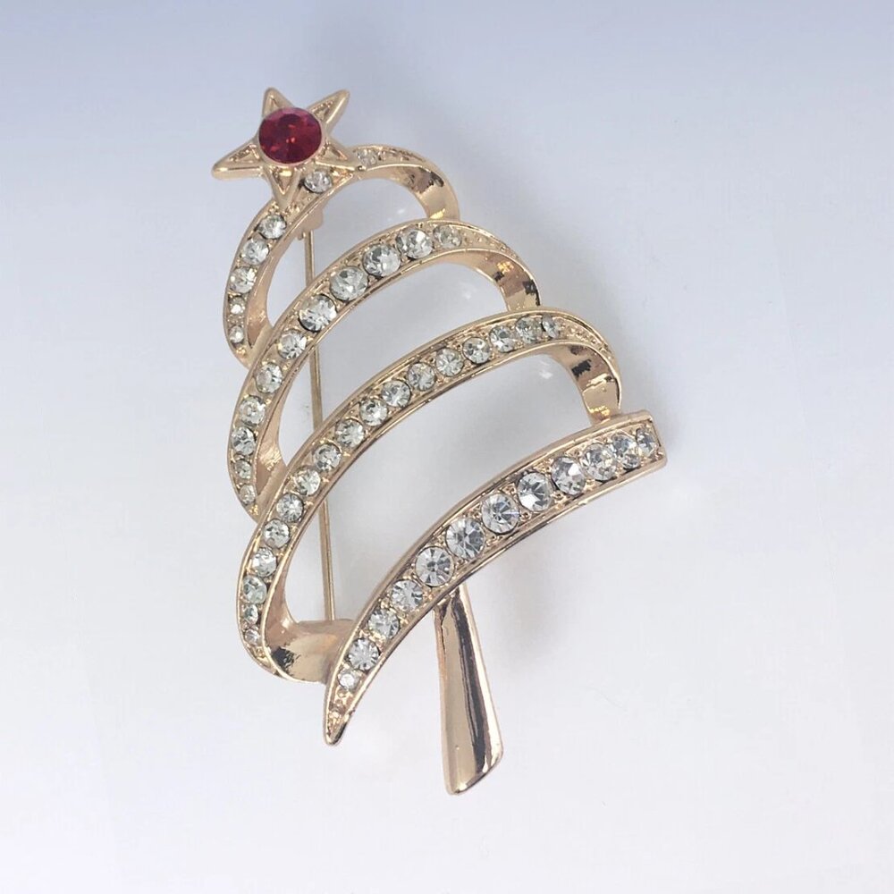 Jones New York Christmas Tree Gold Tone Pin/Brooch